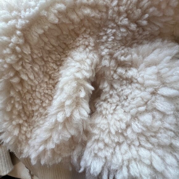 Kendall & Kylie Ivory Faux Fur Jacket w/ Ribbed Hem & Cuffs Womens Size XL - Picture 9 of 11